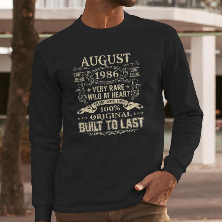 August 1986 35 Years Old 35Th Birthday Gifts Long Sleeve T-Shirt Gifts for Him