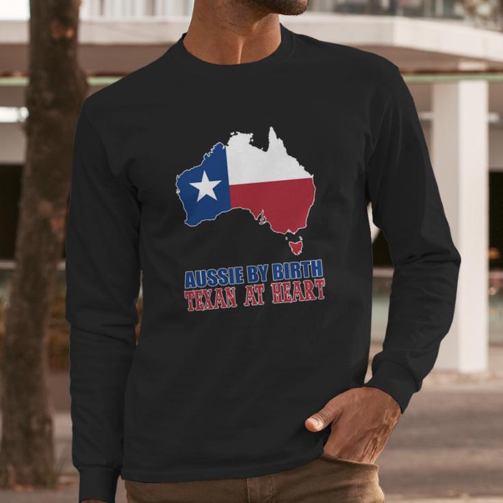 Aussie By Birth Texan At Heart Long Sleeve T-Shirt Gifts for Him