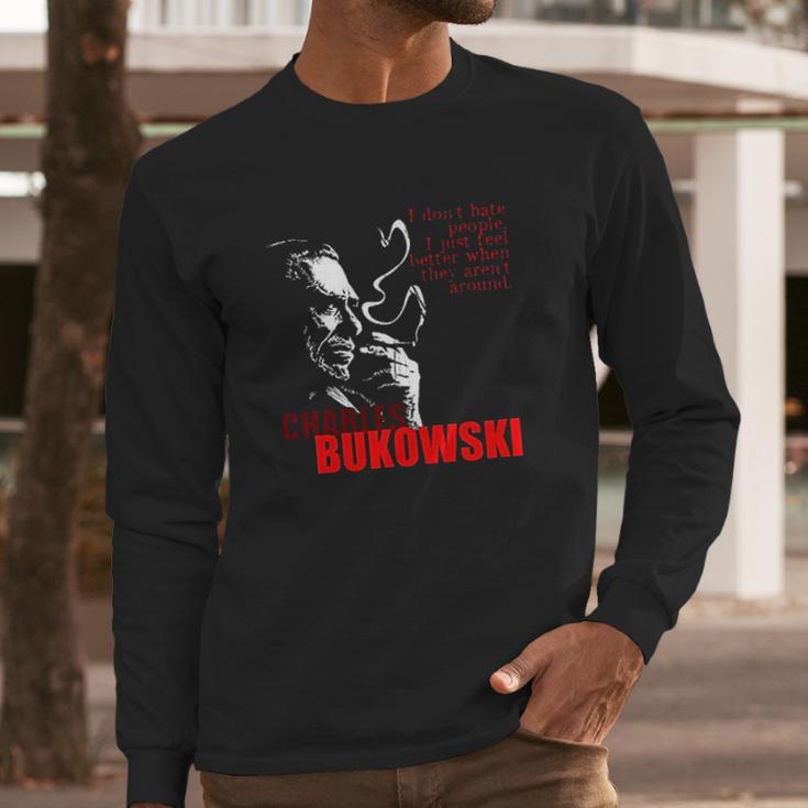 Author Charles Bukowski Tee 48 Long Sleeve T-Shirt Gifts for Him