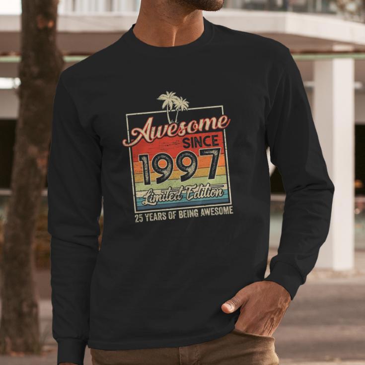 Awesome Since 1997 25Th Birthday Gifts 25 Years Old Vintage Long Sleeve T-Shirt Gifts for Him