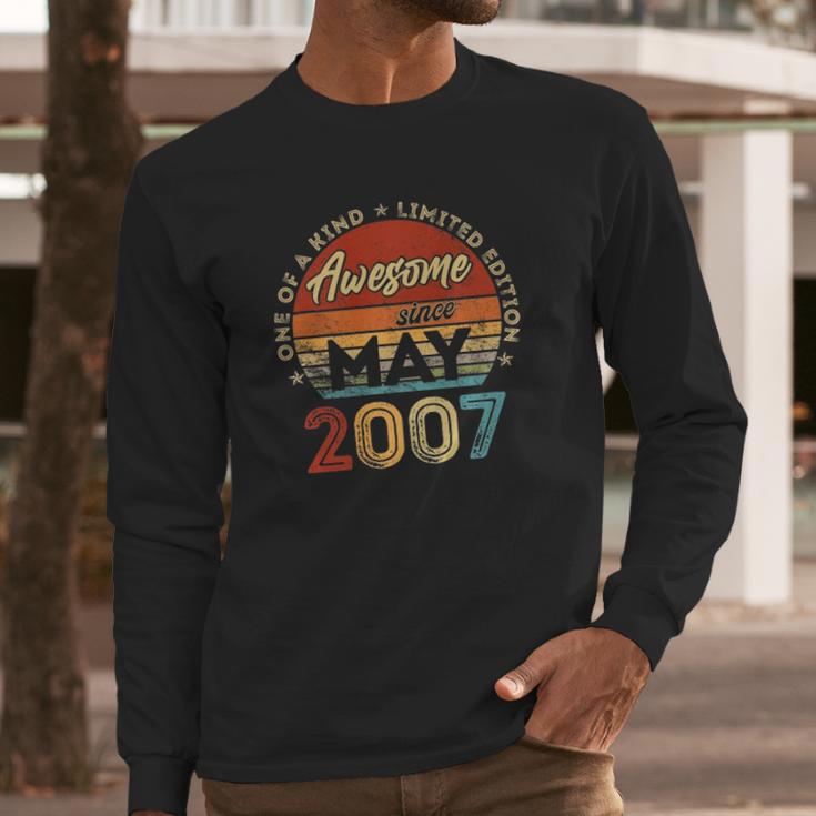 Awesome Since May 2007 15Th Birthday Gift 15 Years Old Boy Long Sleeve T-Shirt Gifts for Him