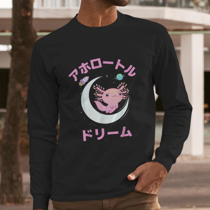 Axolotl Anime Japan Kawaii Pastel Goth Aesthetic Nu Goth Long Sleeve T-Shirt Gifts for Him