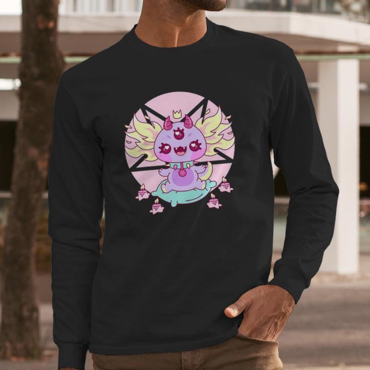 Axolotl Kawaii Pastel Goth Cute Creepy Nu Goth Aesthetic Long Sleeve T-Shirt Gifts for Him