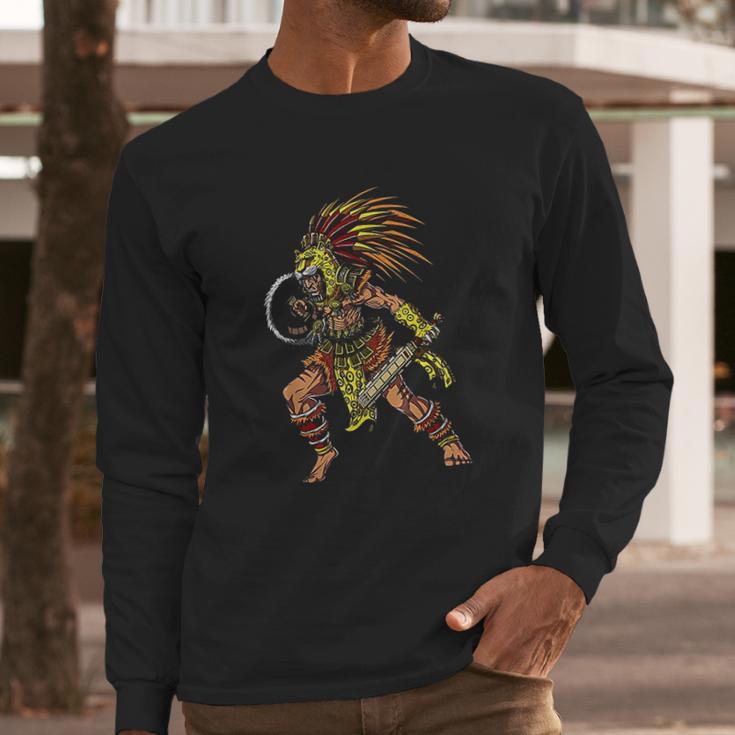 Aztec Jaguar Warrior Native Mexican Mythology Long Sleeve T-Shirt Gifts for Him