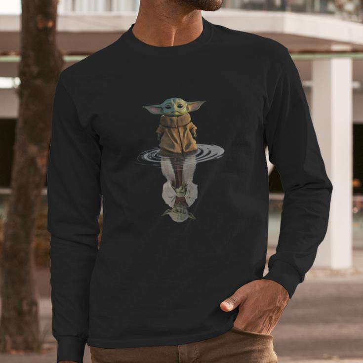 Baby Yoda Water Reflection Master Yoda Best Sweater Long Sleeve T-Shirt Gifts for Him