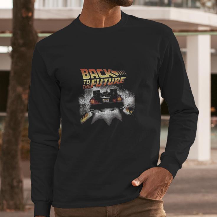 Back To The Future Vintage Delorean Peel Out Long Sleeve T-Shirt Gifts for Him