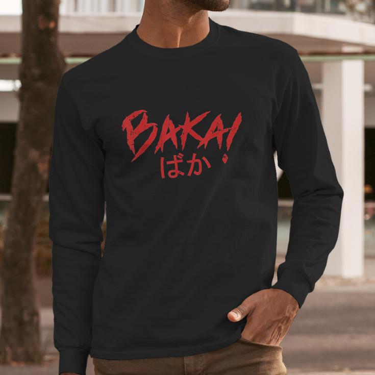 Baka Japanese Word Funny Idiot Anime Japan Letters Gift Long Sleeve T-Shirt Gifts for Him