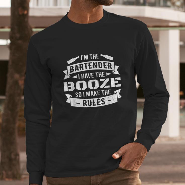 Bartenders Make The Rules Tipsy Booze Drinking Bartender Long Sleeve T-Shirt Gifts for Him