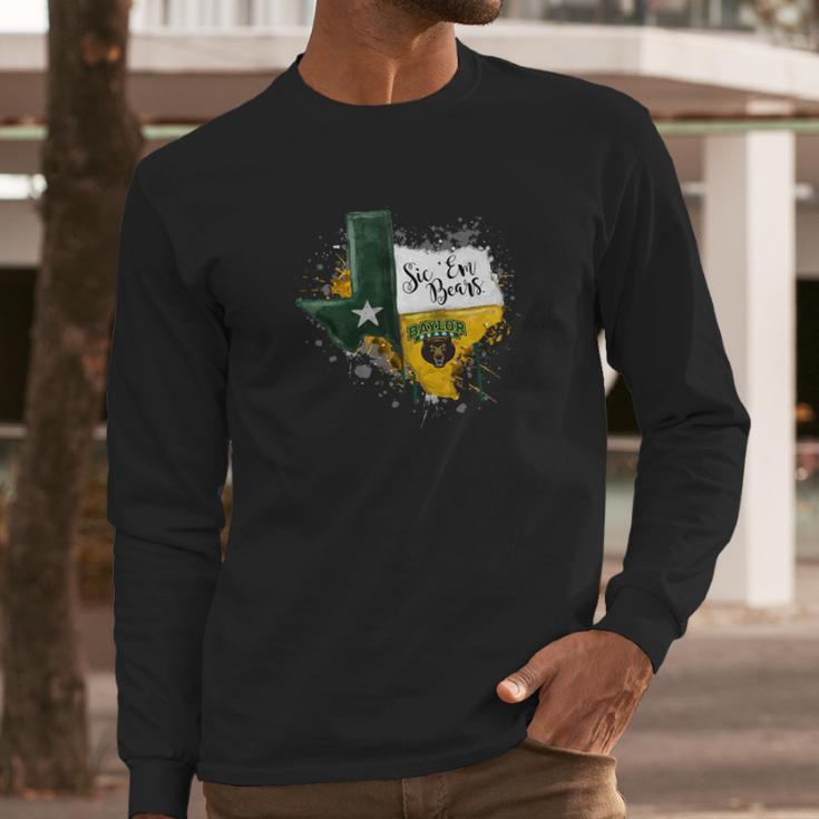 Baylor Bears Color Drop State Map Apparel Long Sleeve T-Shirt Gifts for Him