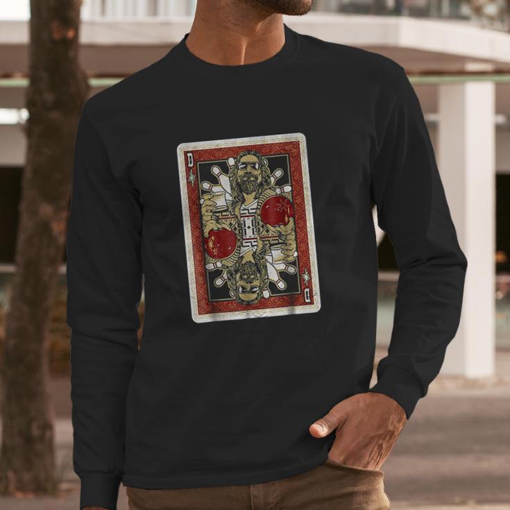 The Big Lebowski The Dude Abides Playing Card Long Sleeve T-Shirt Gifts for Him