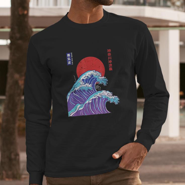 Big Wave Aesthetic 80S Long Sleeve T-Shirt Gifts for Him