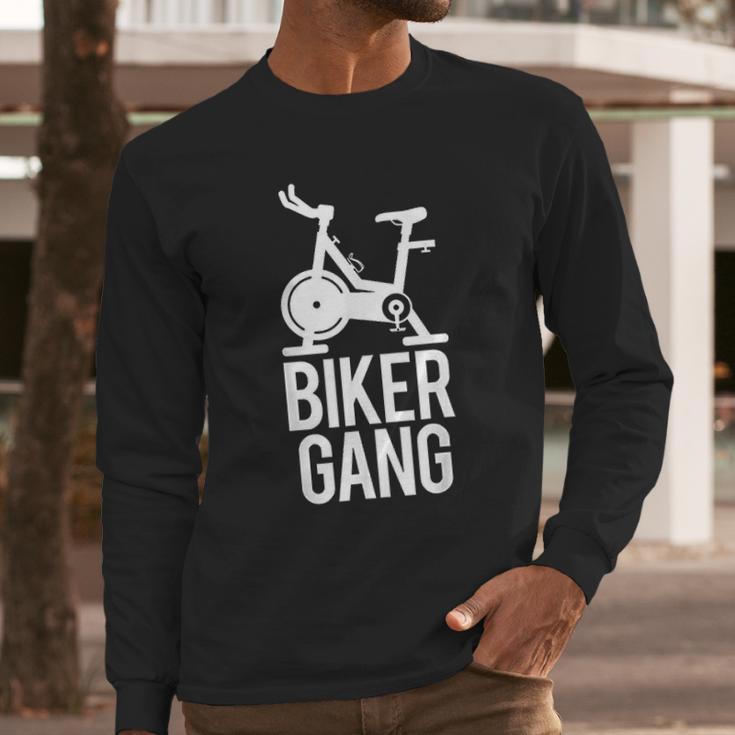 Biker Gang Funny Spin Saying Gym Workout Spinning Class Gift Long Sleeve T-Shirt Gifts for Him