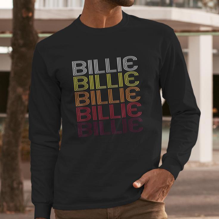 Billie Retro Wordmark Pattern Vintage Style Long Sleeve T-Shirt Gifts for Him