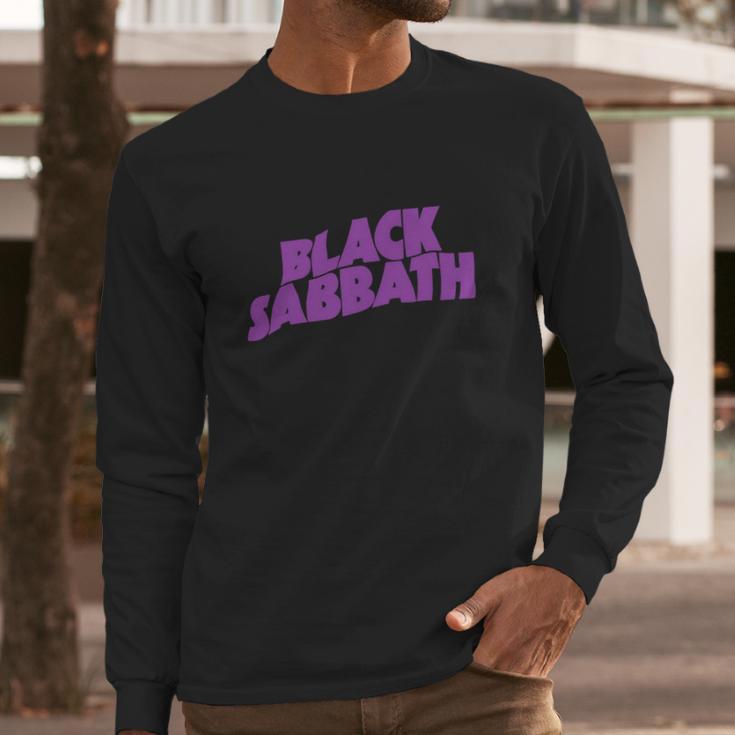 Black Sabbath Purple Word Art Long Sleeve T-Shirt Gifts for Him