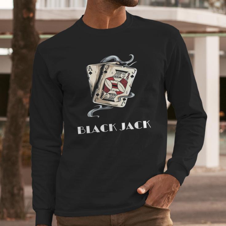 BlackjackShirt Jack Of Spades Ace Of Spades - Lucky Tee Long Sleeve T-Shirt Gifts for Him