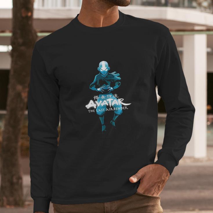 Blue Monochromatic Aang The Last Airbender Long Sleeve T-Shirt Gifts for Him