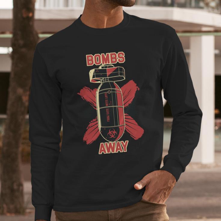 Bombs Away Trash Polka Long Sleeve T-Shirt Gifts for Him