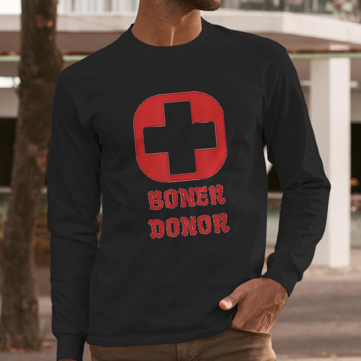 Boner Donor Red Graphic Long Sleeve T-Shirt Gifts for Him