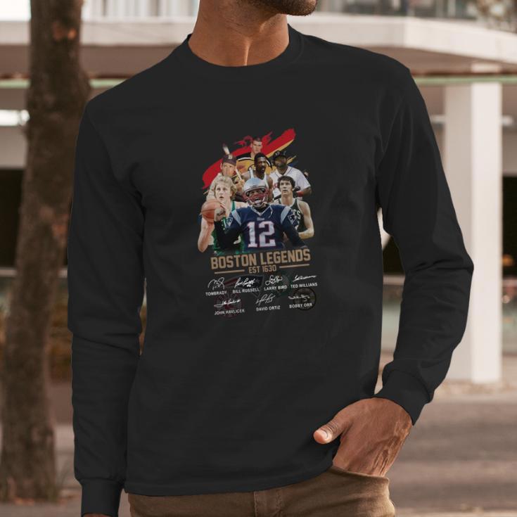 Boston Legends Est 1630 Signatures Shirt Long Sleeve T-Shirt Gifts for Him