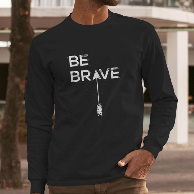 Be Brave Inspirational Quote Joshua 1 9 Scripture Long Sleeve T-Shirt Gifts for Him