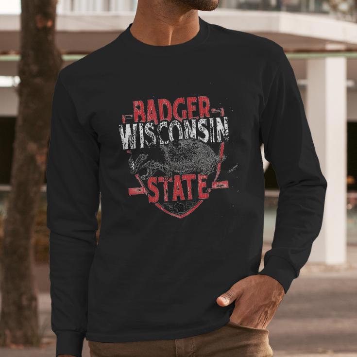 Brisco Brands Wisconsin Badger State Long Sleeve T-Shirt Gifts for Him