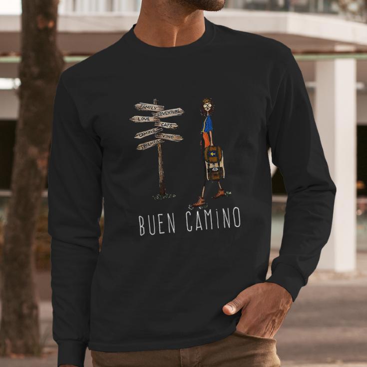 Buen Camino De Santiago Pilgrim Hiking Way Of St James Long Sleeve T-Shirt Gifts for Him