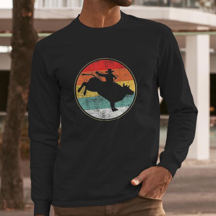 Bull Riding Rodeo Cowboy Vintage Long Sleeve T-Shirt Gifts for Him