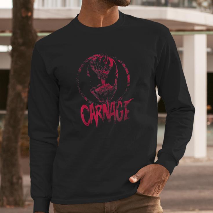 Carnage Single Coated Red Painted Face Logo Graphic Long Sleeve T-Shirt Gifts for Him