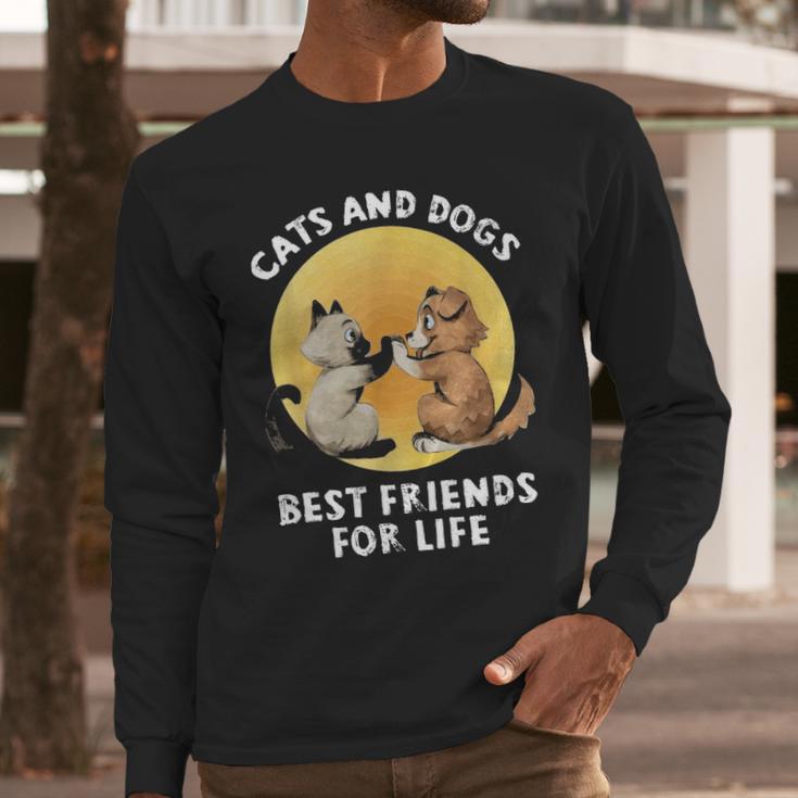 Cats And Dogs Best Friend For Life Long Sleeve T-Shirt Gifts for Him