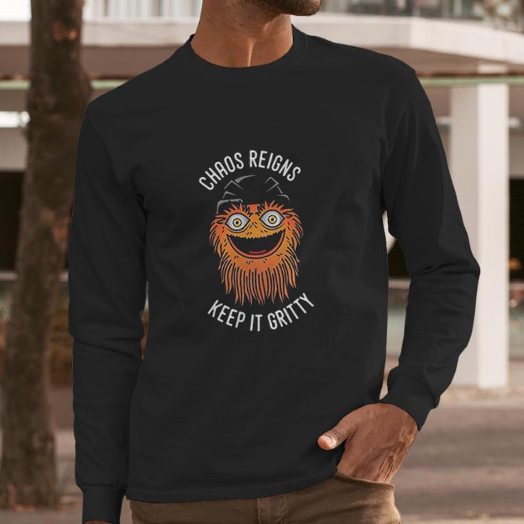 Chaos Gritty Reigns Keep It Gritty Mascot Long Sleeve T-Shirt Gifts for Him