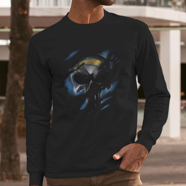 Chargers Skull New Tshirt Hoodies And More Long Sleeve T-Shirt Gifts for Him