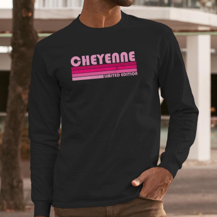 Cheyenne Name Personalized Retro Vintage 80S 90S Birthday Long Sleeve T-Shirt Gifts for Him