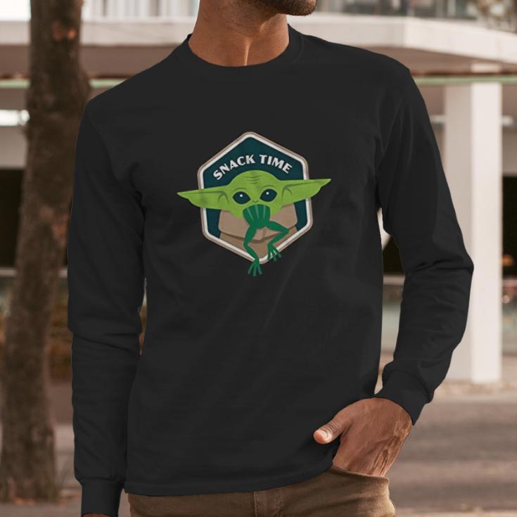 The Child Snack Time Baby Yoda Mandalorian Long Sleeve T-Shirt Gifts for Him