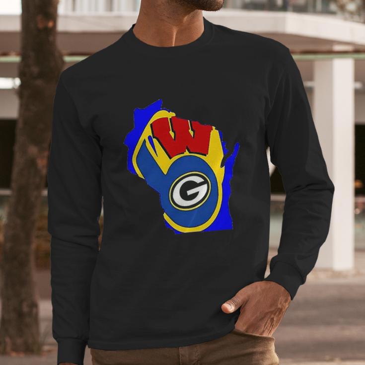 Cool Packers Brewers Badgers Long Sleeve T-Shirt Gifts for Him