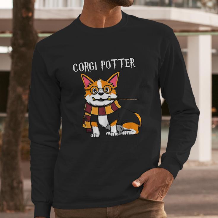 Corgi Potter Gift For Corgi Lovers Funny Pawter Dog Long Sleeve T-Shirt Gifts for Him