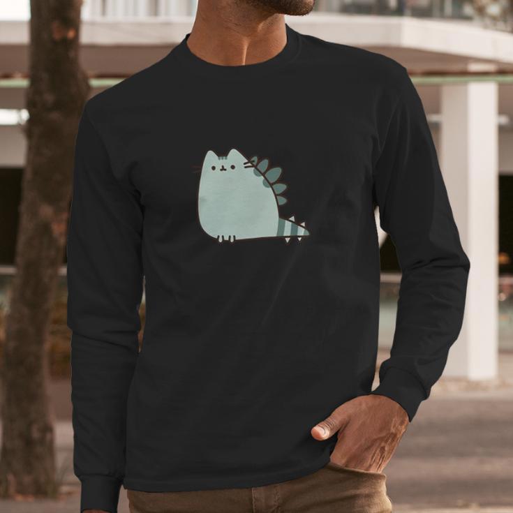 Cute Pusheen Dinosaur Long Sleeve T-Shirt Gifts for Him