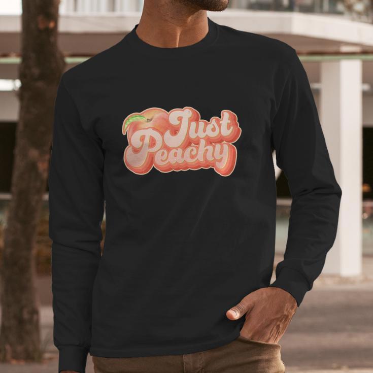 Cute Retro Vintage Just Peachy Long Sleeve T-Shirt Gifts for Him