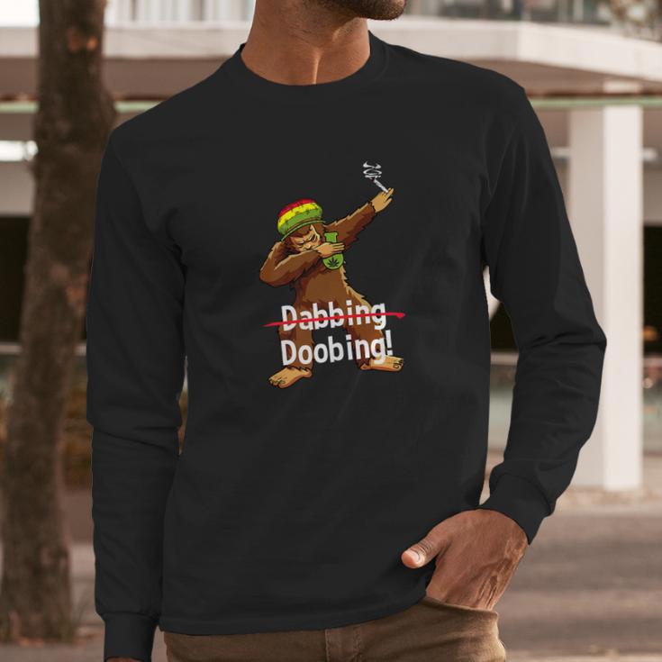 Dabbing Bigfoot Tee Shirt Smoking Cannabis Long Sleeve T-Shirt Gifts for Him