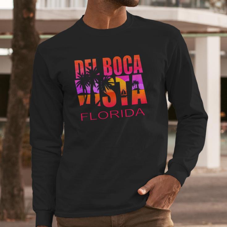 Del Boca Vista Florida Retro Long Sleeve T-Shirt Gifts for Him