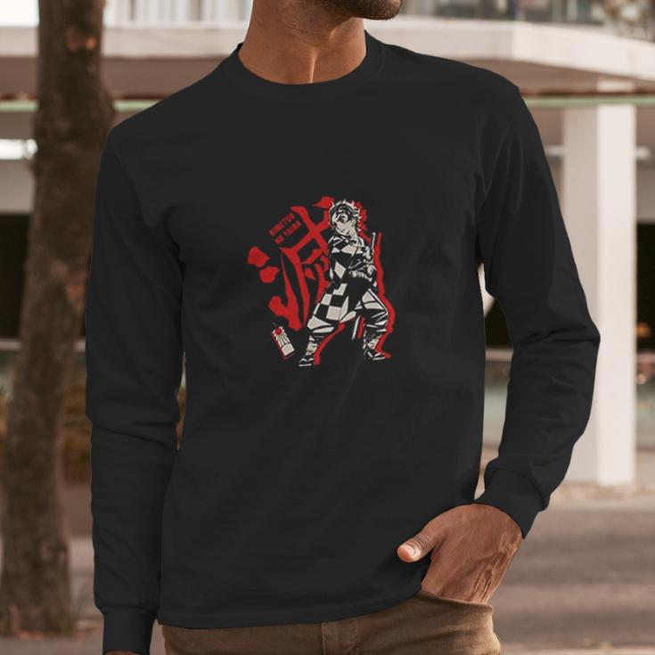 Demon Slayer Graphic Red Long Sleeve T-Shirt Gifts for Him