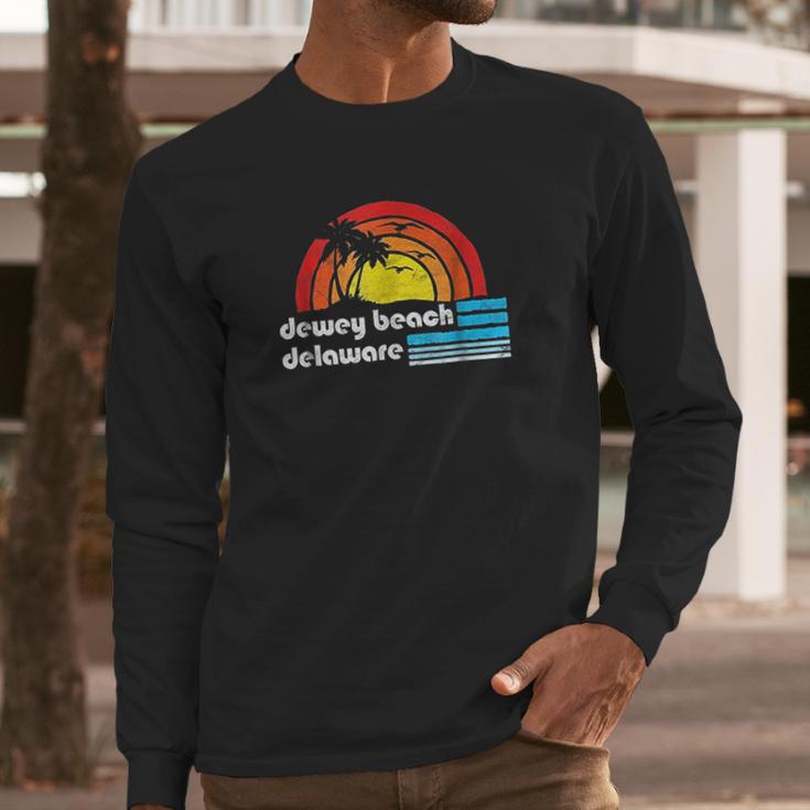 Dewey Beach Delaware Retro 80S Surfer Vibe Long Sleeve T-Shirt Gifts for Him