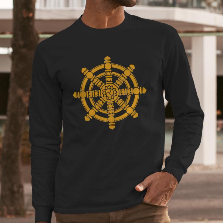 Dharma Wheel Dharmachakra Spirituality Buddhism Hoodie Long Sleeve T-Shirt Gifts for Him