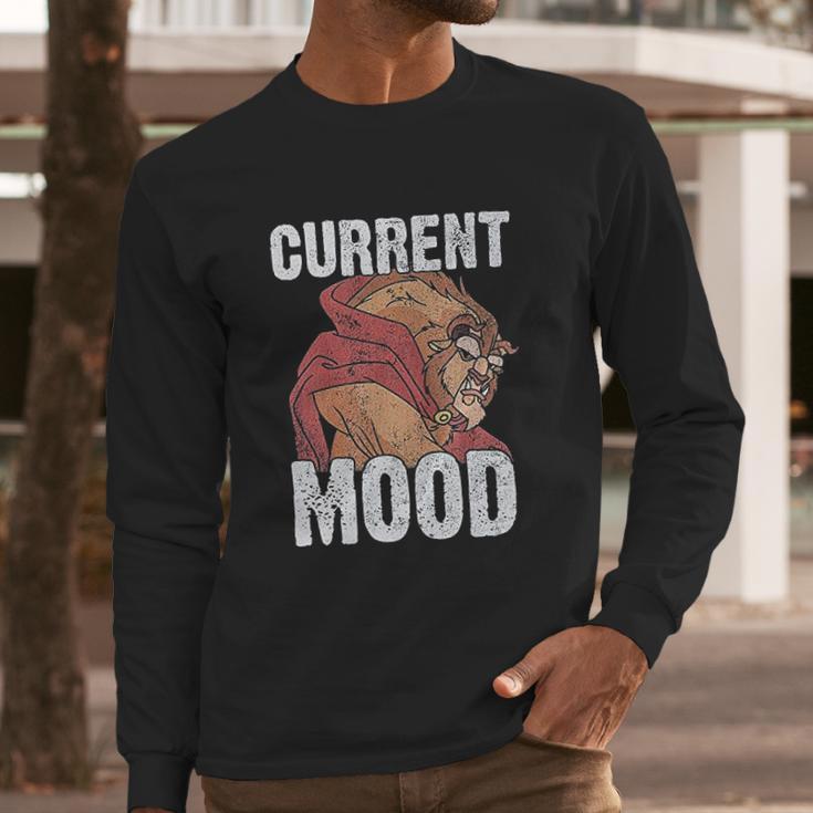 Disney Mens Beauty And The Beast Current Mood Graphic Long Sleeve T-Shirt Gifts for Him