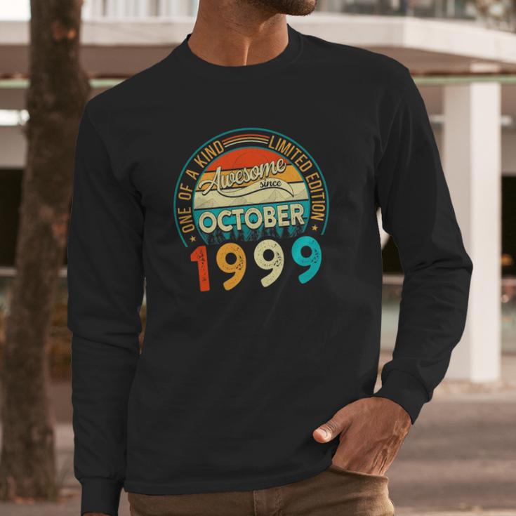 Distressed Vintage Awesome Since October 1999 22 Years Old Long Sleeve T-Shirt Gifts for Him