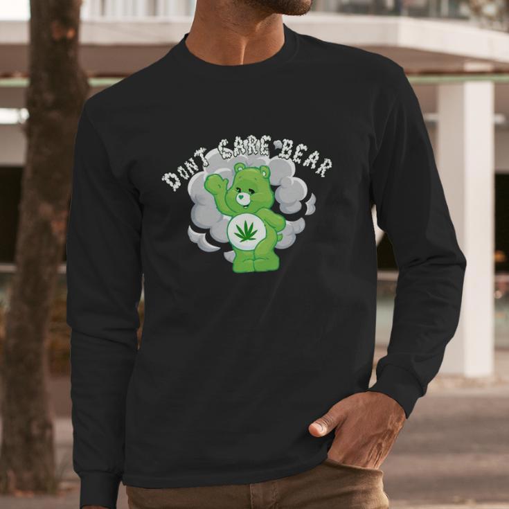 Dont Care Smoking Bear Long Sleeve T-Shirt Gifts for Him