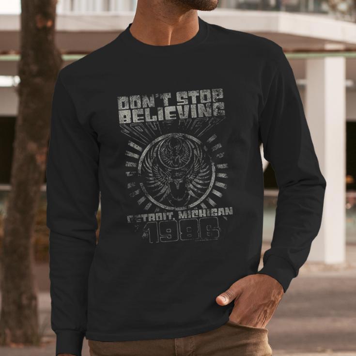 Dont Stop Believing Detroit Album Guitar Cover Rock Band Junior Long Sleeve T-Shirt Gifts for Him