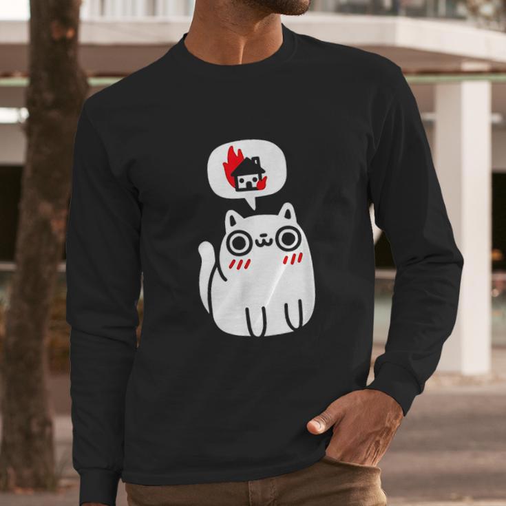 Dreaming Of Destruction Funny Cat Long Sleeve T-Shirt Gifts for Him