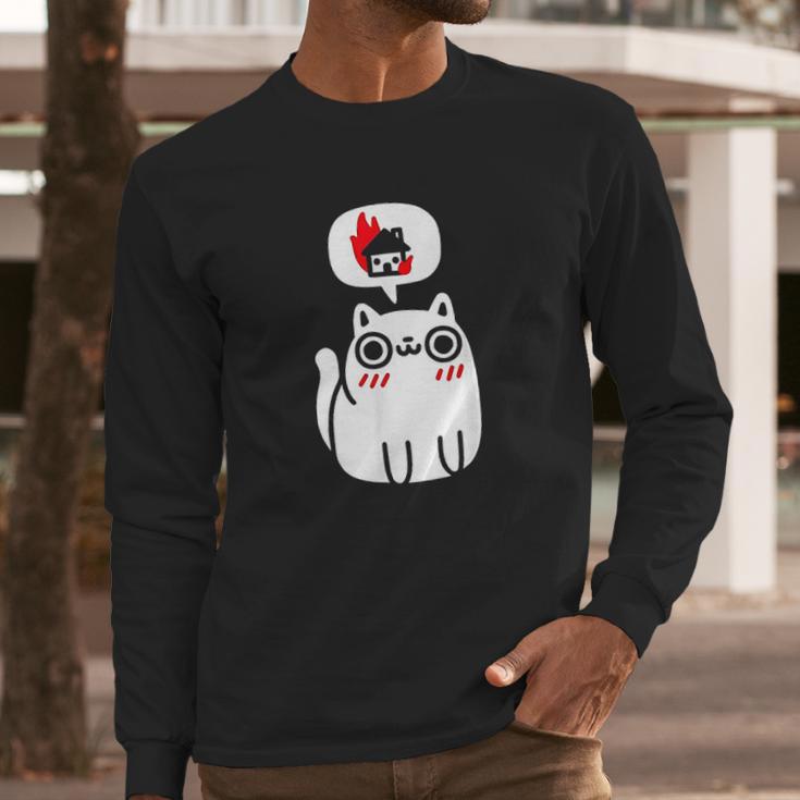 Dreaming Of Destruction Funny Cat Long Sleeve T-Shirt Gifts for Him