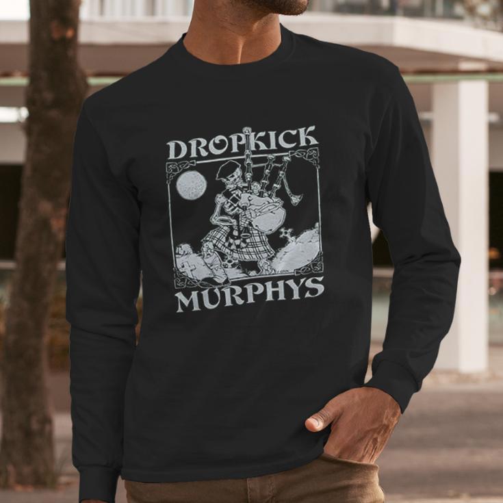 Dropkick Murphys Mens Vintage Skeleton Piper Long Sleeve T-Shirt Gifts for Him