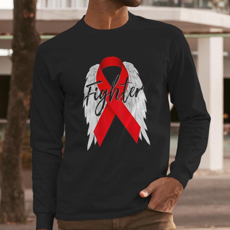 Drug Addiction Survivor Red Ribbon Recovery Long Sleeve T-Shirt Gifts for Him